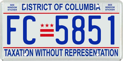 DC license plate FC5851