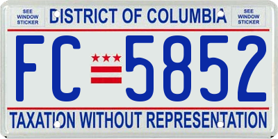 DC license plate FC5852