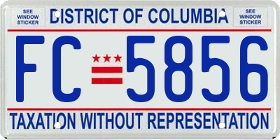 DC license plate FC5856