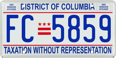 DC license plate FC5859