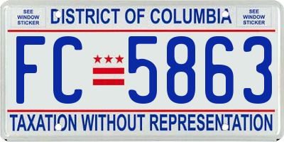 DC license plate FC5863