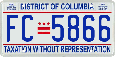 DC license plate FC5866