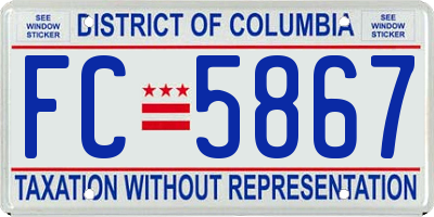 DC license plate FC5867