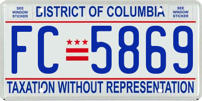 DC license plate FC5869