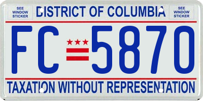 DC license plate FC5870