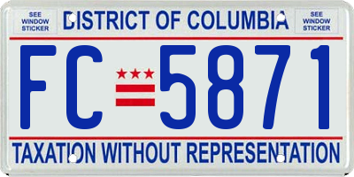 DC license plate FC5871