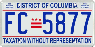 DC license plate FC5877