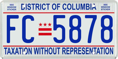 DC license plate FC5878