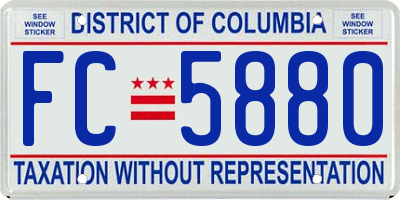 DC license plate FC5880