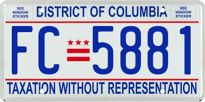 DC license plate FC5881