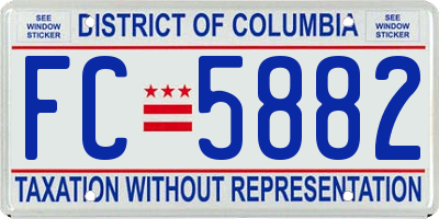 DC license plate FC5882