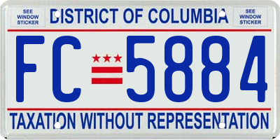 DC license plate FC5884