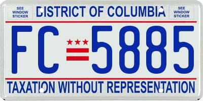 DC license plate FC5885