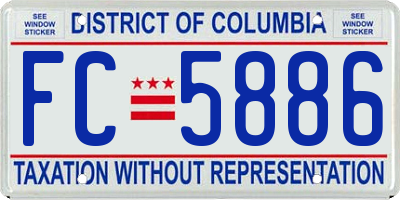 DC license plate FC5886