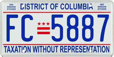 DC license plate FC5887