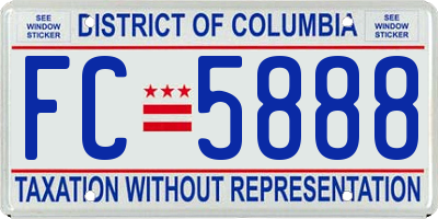 DC license plate FC5888