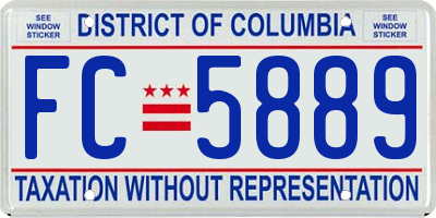 DC license plate FC5889