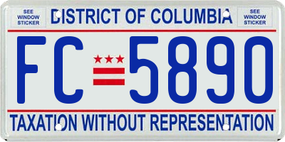 DC license plate FC5890