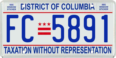 DC license plate FC5891