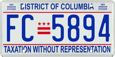 DC license plate FC5894