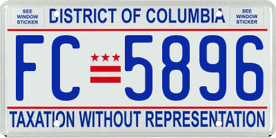 DC license plate FC5896