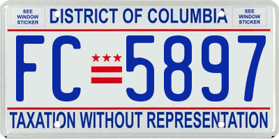 DC license plate FC5897