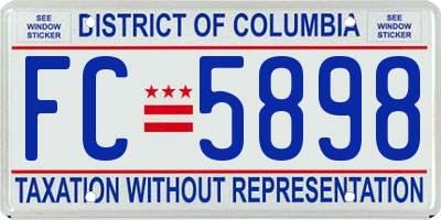 DC license plate FC5898