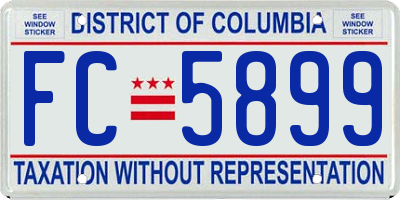 DC license plate FC5899