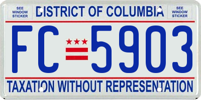 DC license plate FC5903