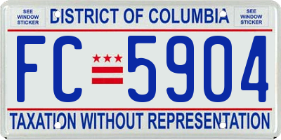 DC license plate FC5904