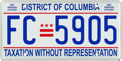 DC license plate FC5905