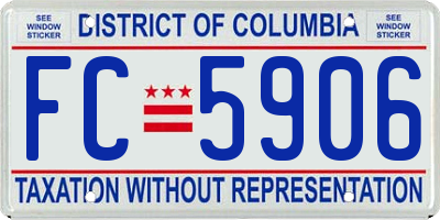 DC license plate FC5906