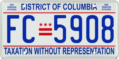 DC license plate FC5908