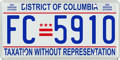 DC license plate FC5910