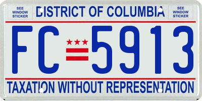 DC license plate FC5913