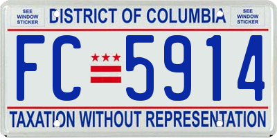 DC license plate FC5914