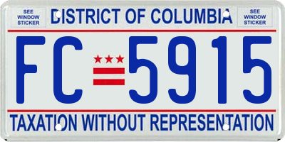 DC license plate FC5915