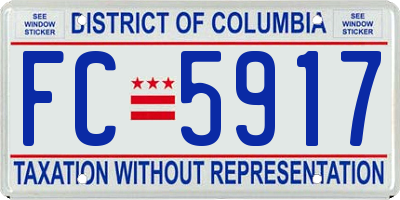 DC license plate FC5917