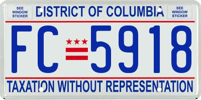 DC license plate FC5918