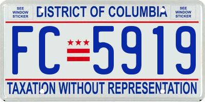 DC license plate FC5919