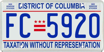 DC license plate FC5920