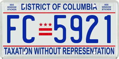 DC license plate FC5921