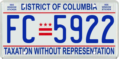 DC license plate FC5922