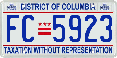 DC license plate FC5923