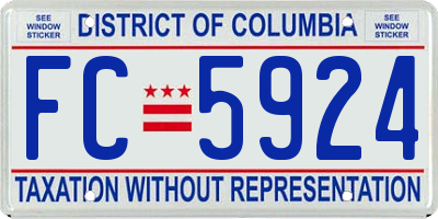 DC license plate FC5924