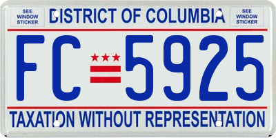 DC license plate FC5925