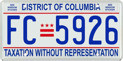 DC license plate FC5926