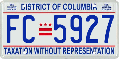 DC license plate FC5927