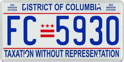 DC license plate FC5930