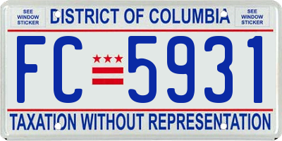 DC license plate FC5931